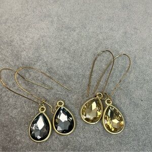 🛍3/$20 Gray gold rhinestone teardrop dangling earring set